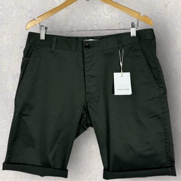 NWT Samsoe Bermuda Shorts Brown Size Large Button Fly Khaki Balder Minimal NEW L - Picture 14 of 16